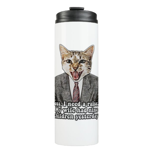 Hübsches Katzenmeme für Katzenbesitzer und Katzenb Thermosbecher (Vorderseite)