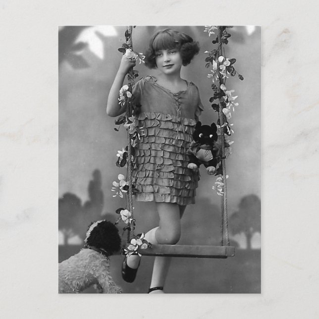 "Hübsches Kinder" Vintage Fotografie Postkarte (Vorderseite)