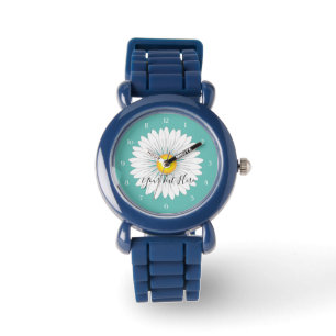 Hübsches kleines Daisy Kids verstellbares schwarze Armbanduhr