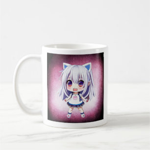 Hübsches kleines Latte Coffee Pub Anime Girl Kaffeetasse