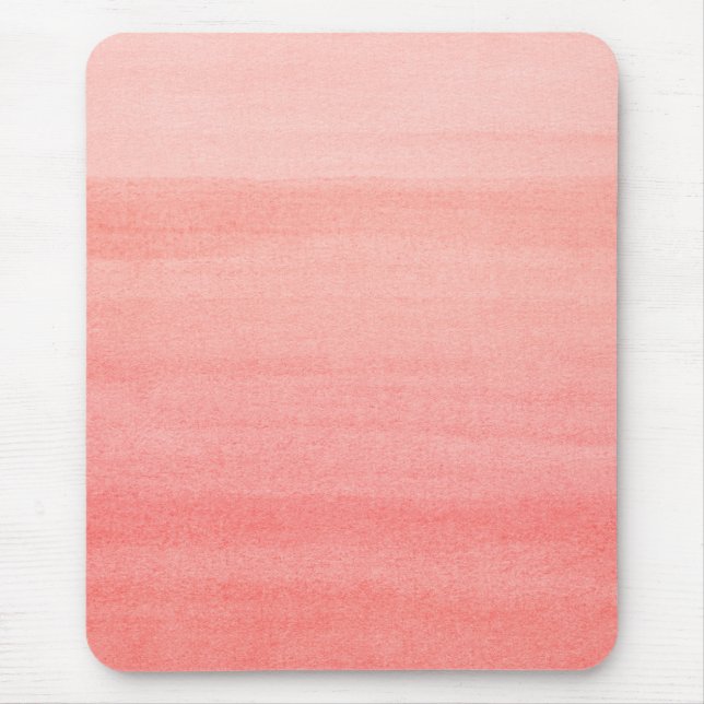 Hübsches Korallenrosa Ombre Wasserfarbmuster Mousepad (Vorne)
