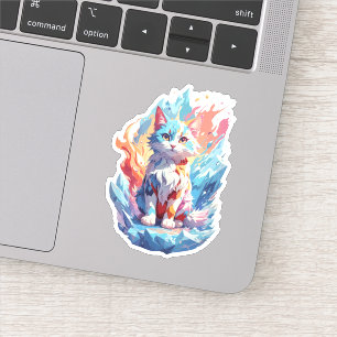 Hübsches Kristall-Fantasie-Katze-Design Aufkleber