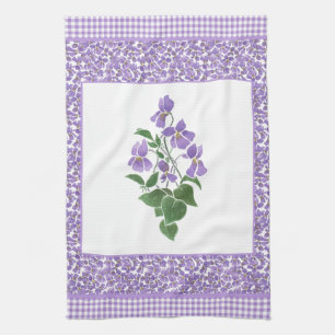 Hübsches Küchenhandtuch, Violetten und Karo Gingha Küchentuch