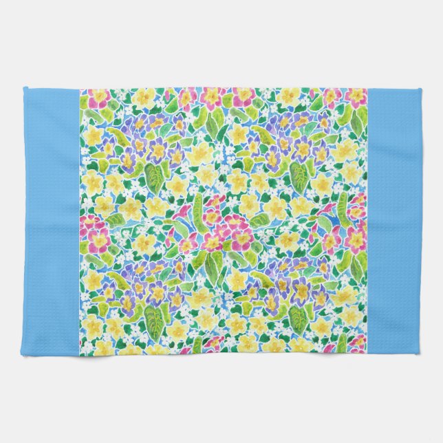 Hübsches Küchentuch, Frühlingspriesen, Sky Blue Handtuch (Horizontal)