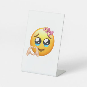 Hübsches lächelndes Emoji-Tischschild für das Büro Sockelschild