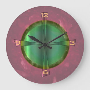 Hübsches Lachsrosa und Green> Küchen-Uhr Große Wanduhr