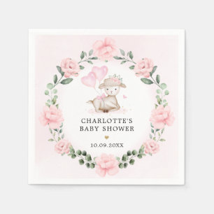 Hübsches Lamb Baby Pink Blumenspülung Favoriten Serviette