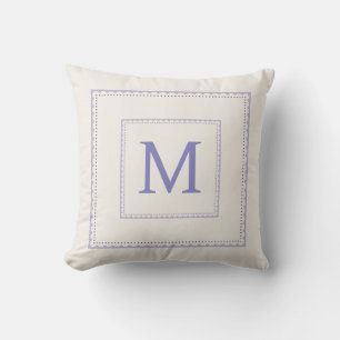 Hübsches Lavendel-Monogramm-Wurfkissen Kissen