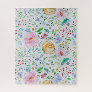 Hübsches, leichtes Aquarell-Blumen- und Knospenmus