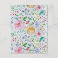 Hübsches, leichtes Aquarell-Blumen- und Knospenmus