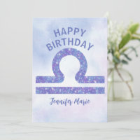 Hübsches Libra-Zeichen Custom Lila Happy Birthday