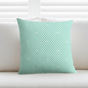 Hübsches Liebesherz-Gitter-Mesh Mint Modern Kissen