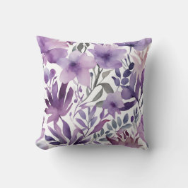 Hübsches Lila Blumendesign Kissen