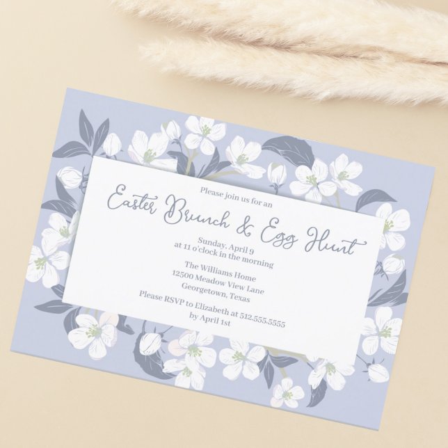 Hübsches Lila Blumengebäck Osterbrunch Ei Hunt Par Einladung (Von Creator hochgeladen)