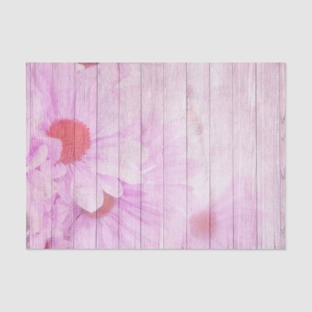 Hübsches Lila Blumenzapier Seidenpapier (Vorderseite)
