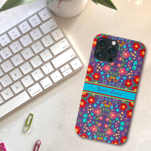 Hübsches Lila Boho Name Red Blume Benutzerdefinier Case-Mate iPhone Hülle