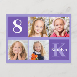 Hübsches Lila Geburtstagskind-Foto Personalisiert Postkarte