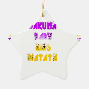 Hübsches Lila & Gelbes Hakuna Matata Baby Kinder G Keramikornament