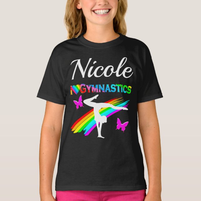 HÜBSCHES LILA GYMNASTICS-MÄDCHEN-DESIGN T-Shirt (Vorderseite)