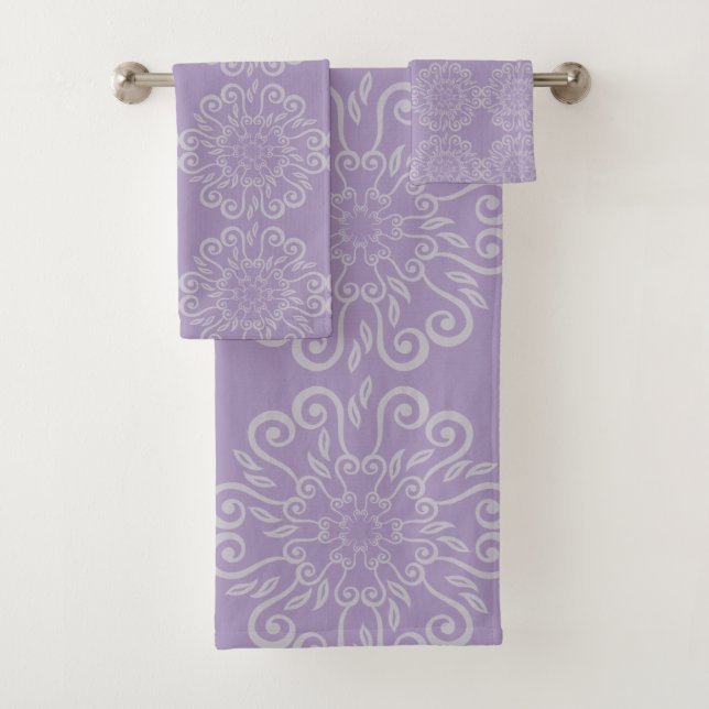HÜBSCHES LILA HAMPTONS STYLE BADEZIMMER TOWEL SET (Insitu)