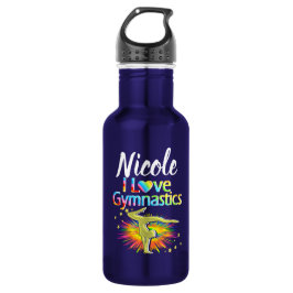 HÜBSCHES LILA I LIEBE GYMNASTICS-DESIGN EDELSTAHLFLASCHE