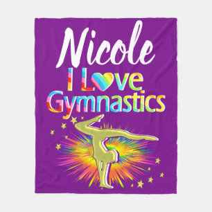 HÜBSCHES LILA I LIEBE GYMNASTICS-DESIGN FLEECEDECKE