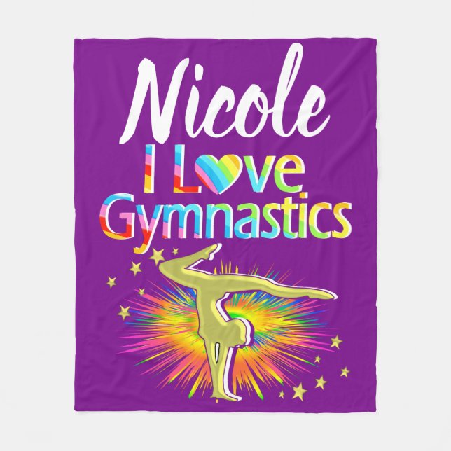 HÜBSCHES LILA I LIEBE GYMNASTICS-DESIGN FLEECEDECKE (Vorderseite)