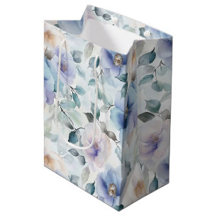 Hübsches Lila Lavendel Weißes Blume Brautparty Mittlere Geschenktüte