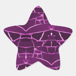 Hübsches Lila Mosaikfliesen-Girly-Muster Stern-Aufkleber