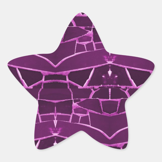 Hübsches Lila Mosaikfliesen-Girly-Muster Stern-Aufkleber (Vorderseite)