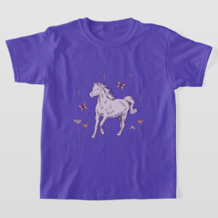 Hübsches lila Pferd T-Shirt