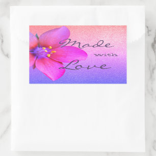 Hübsches Lila rosa Blume Blossom aus Liebe Rechteckiger Aufkleber