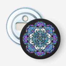 Hübsches lila und blaues Mandala Abstrakt Art 