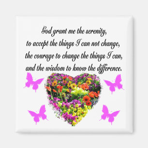 HÜBSCHES LILA WILL BLUME SERENITY PRAYER FOTO MAGNET
