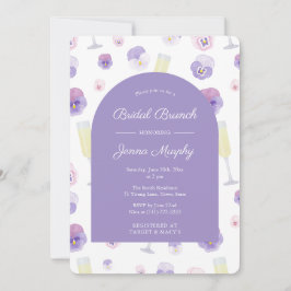 Hübsches Lilac Watercolor Blumenbridal Brunch Part Einladung
