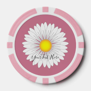 Hübsches Little Daisy Pink Solid Edge Poker Chip S