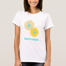 Hübsches Mädchen Blumen T-Shirt 