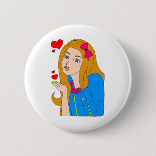Hübsches Mädchen Button