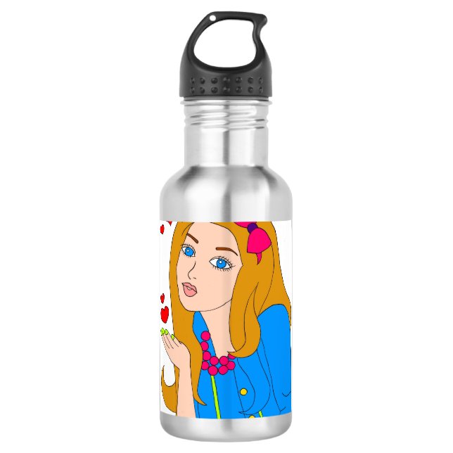 Hübsches Mädchen Edelstahlflasche (Vorderseite)