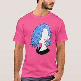 Hübsches Mädchen kurze Frisuren in schwarz T-Shirt