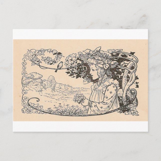 Hübsches Mädchen Postkarte (Vorderseite)