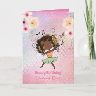 Hübsches Mädchen Schwarzes Mädchen Geburtstag - Vi Karte
