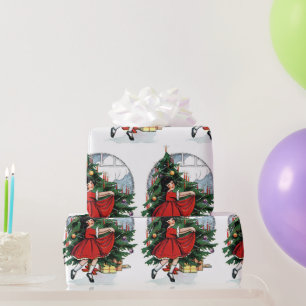 Hübsches Mädchen zu Weihnachten Geschenkpapier