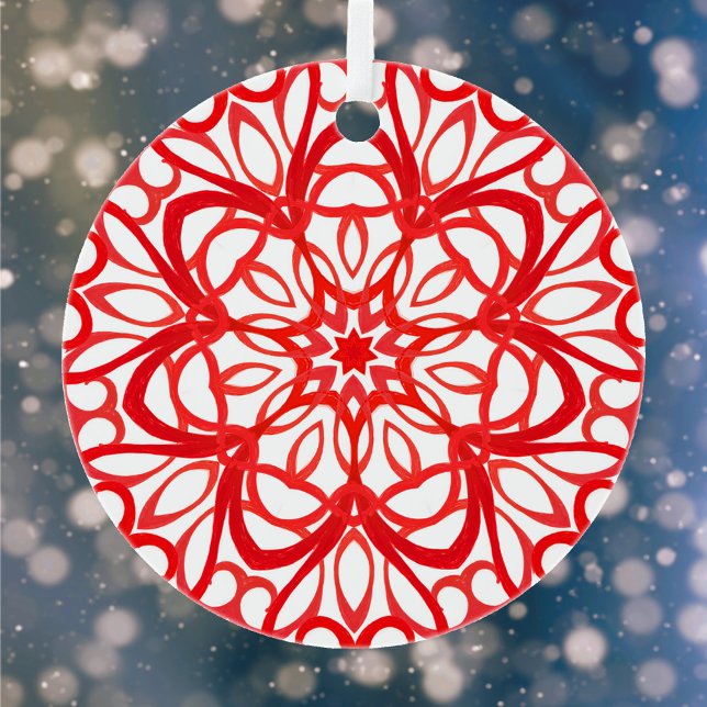 Hübsches Mandala Niedliche Weihnachten und Rot Ornament Aus Metall (Von Creator hochgeladen)