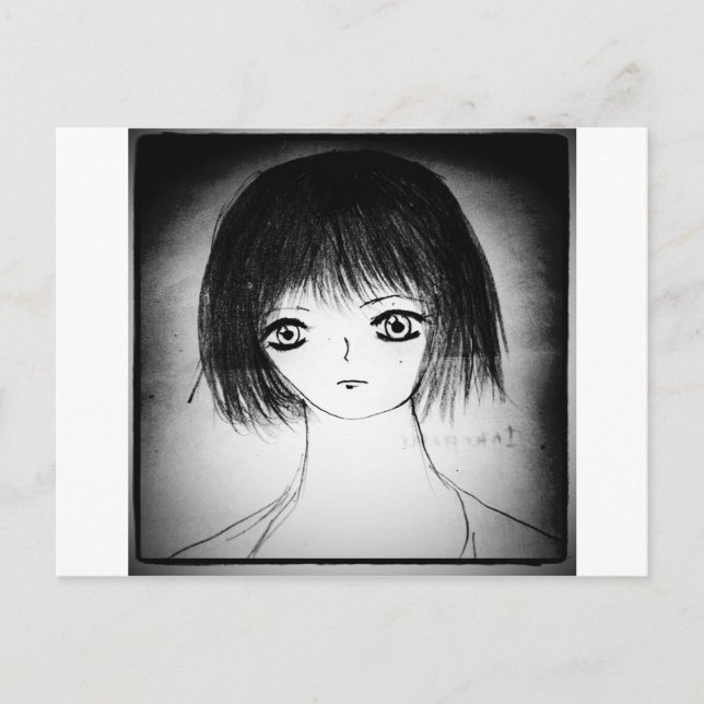 hübsches Manga-Anime-Mädchen Postkarte (Vorderseite)