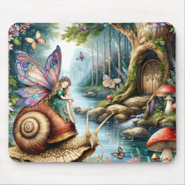 Hübsches Märchenland mit niedlicher Schnecke und S Mousepad