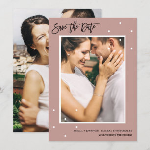 Hübsches Mauve mit White Dots Foto Save the Date