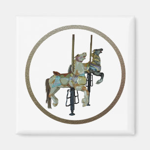 Hübsches Mergo Round Carousel Horse Magnet