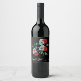 Hübsches mexikanisches botanisches Blumengrün Weinetikett