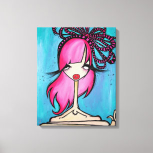 "Hübsches mit Augen" wickelten Leinwand, 16x20 ei Leinwanddruck